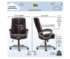 Benton Brown Big & Tall Faux Leather Executive Office Chair -Chic Furniture Store 810590314 7