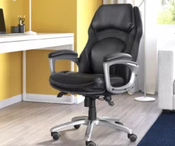 Delvin Black Bonded Leather Office Chair 14 Delvin Black Bonded Leather Office Chair -Chic Furniture Store 810590317 2
