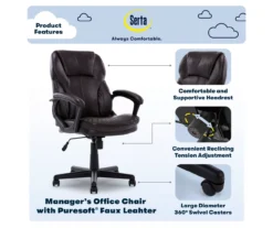 Mitchell Roasted Chestnut Vegan Leather Office Chair -Chic Furniture Store 810590318 7