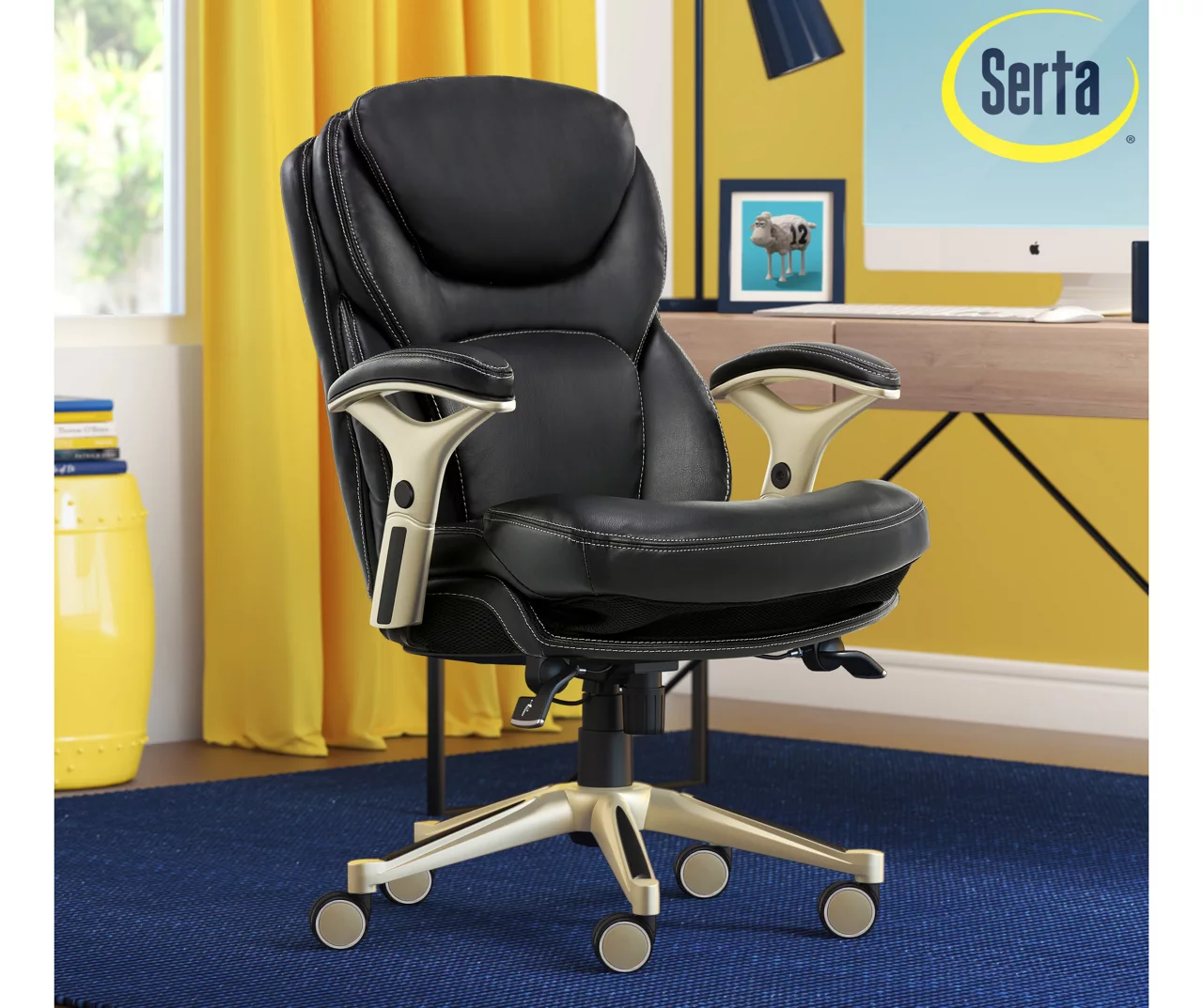 Claremont Black Bonded Leather Office Chair 6 Claremont Black Bonded Leather Office Chair - Image 4