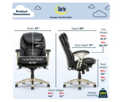 Claremont Black Bonded Leather Office Chair 19 Claremont Black Bonded Leather Office Chair -Chic Furniture Store 810590374 6