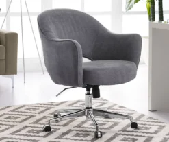 Valetta Gray Microfiber Office Chair -Chic Furniture Store 810590379 2