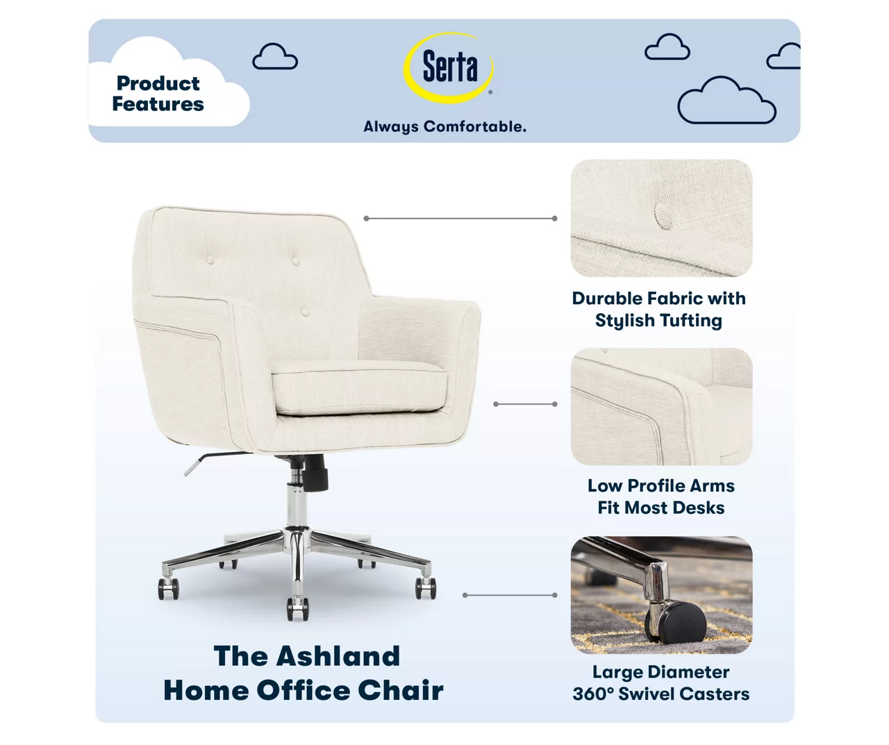 Serta Ashland Fabric Office Chair 21 Serta Ashland Fabric Office Chair - Image 19