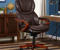 Conway Dark Brown Big & Tall Bonded Leather Office Chair -Chic Furniture Store 810590381 2