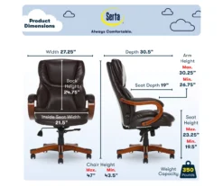 Conway Dark Brown Big & Tall Bonded Leather Office Chair -Chic Furniture Store 810590381 6