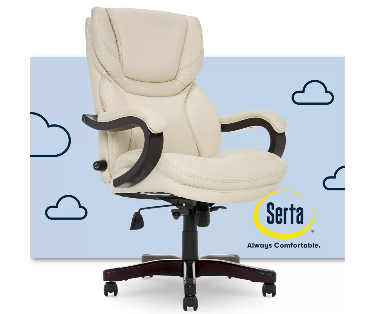 Conway Ivory Big & Tall Bonded Leather Office Chair 9 Conway Ivory Big & Tall Bonded Leather Office Chair - Image 7