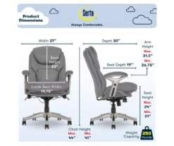 Claremont Gray Bonded Leather Office Chair -Chic Furniture Store 810590392 6