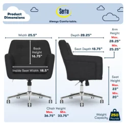 Serta Ashland Fabric Office Chair 31 Serta Ashland Fabric Office Chair -Chic Furniture Store 810590407 61
