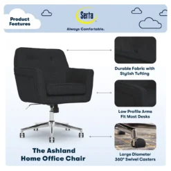 Serta Ashland Fabric Office Chair 32 Serta Ashland Fabric Office Chair -Chic Furniture Store 810590407 71