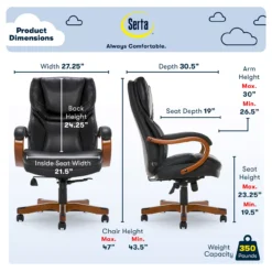 Serta Conway Big & Tall Bonded Leather Office Chair 40 Serta Conway Big & Tall Bonded Leather Office Chair -Chic Furniture Store 810590408 71 1