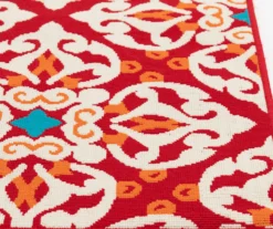 Rilassare Red & Orange Medallion Lattice Outdoor Area Rug -Chic Furniture Store 810591263 810591264 810591265 2 1