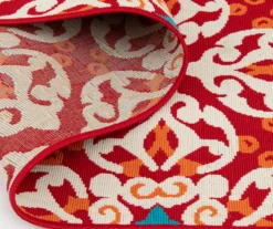 Rilassare Red & Orange Medallion Lattice Outdoor Area Rug -Chic Furniture Store 810591263 810591264 810591265 6 1