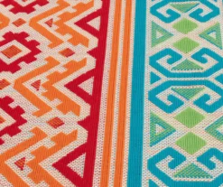 Emeliene Orange & Blue Geometric Linework Outdoor Area Rug -Chic Furniture Store 810591266 810591267 810591268 4 1