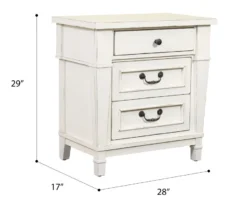 Kali Weathered White 3-Drawer Nightstand 7 Kali Weathered White 3-Drawer Nightstand -Chic Furniture Store 810591522 2