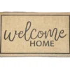 "Welcome Home" Tan Blonde Burlap & Wood Print Doormat -Chic Furniture Store 810591703 A0 1