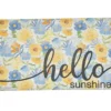 "Hello Sunshine" Blue & Yellow Floral Doormat -Chic Furniture Store 810591704 A0 1