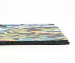 Francesca "Welcome Friends" Blue & Charcoal Floral Doormat -Chic Furniture Store 810591705 A8 3