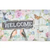 "Welcome" Floral Bird Scene Doormat, (18" X 30") -Chic Furniture Store 810591714 A0 1