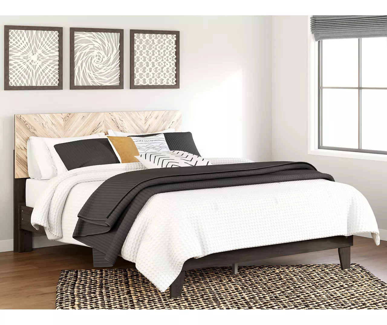 Piperton Black Queen Platform Bed Base 11 Piperton Black Queen Platform Bed Base - Image 9