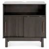 Brymont Dark Gray Sliding Door Accent Cabinet