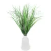 Green Tall Grass Arrangement With White Vase