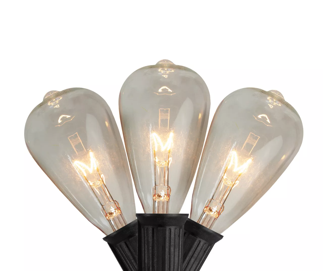 Northlight Clear Edison Glass Light Set With Black Wire, 10-Lights 3 Northlight Clear Edison Glass Light Set With Black Wire, 10-Lights