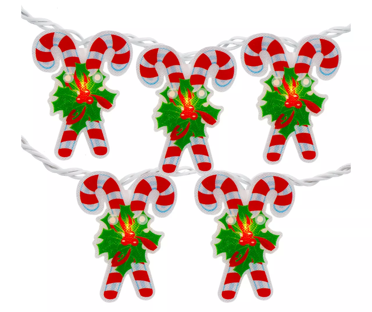 Northlight Crisscross Candy Canes Light Set With White Wire, 10-Lights 3 Northlight Crisscross Candy Canes Light Set With White Wire, 10-Lights