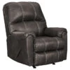 Kincord Midnight Faux Leather Rocker Recliner -Chic Furniture Store 810594617