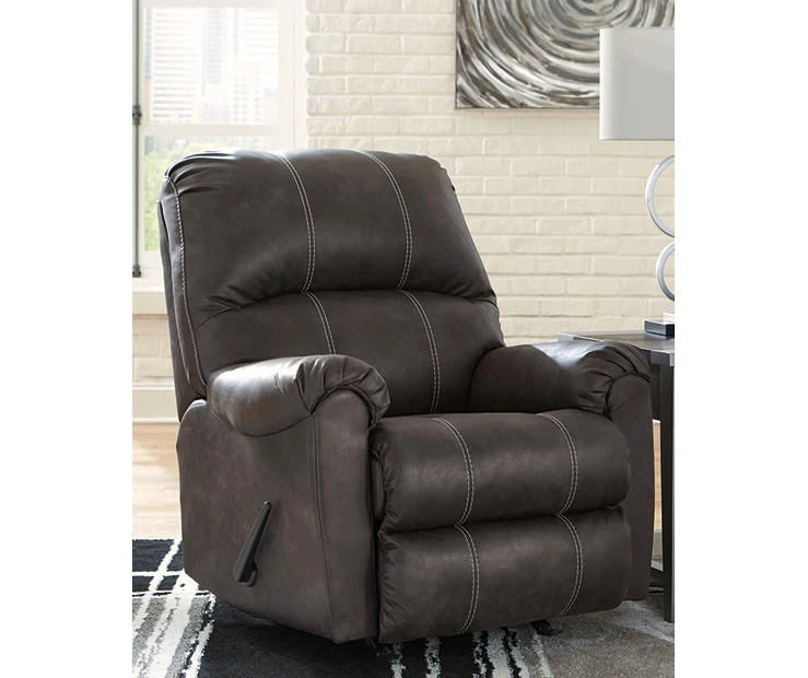 Kincord Midnight Faux Leather Rocker Recliner 4 Kincord Midnight Faux Leather Rocker Recliner - Image 2