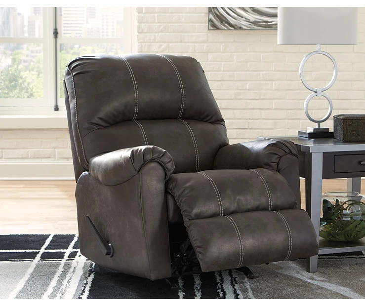Kincord Midnight Faux Leather Rocker Recliner 5 Kincord Midnight Faux Leather Rocker Recliner - Image 3