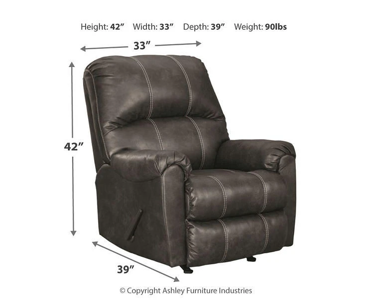 Kincord Midnight Faux Leather Rocker Recliner 7 Kincord Midnight Faux Leather Rocker Recliner - Image 5