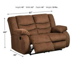 Tulen Chocolate Reclining Loveseat -Chic Furniture Store 810594623 4