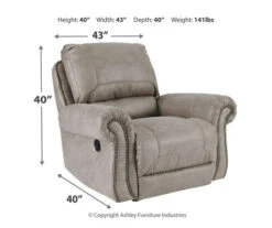 Olsberg Steel Faux Suede Rocker Recliner -Chic Furniture Store 810594670 3