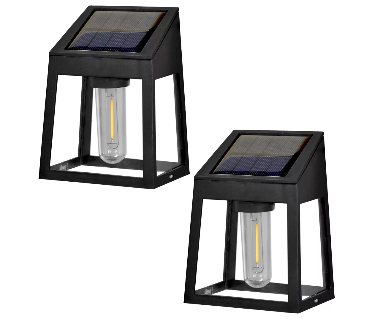 Black Filament LED Solar Wall Light Set, 2-Pack 3 Black Filament LED Solar Wall Light Set, 2-Pack