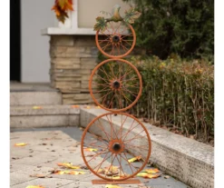 Metal Pumpkin Bicycle Wheel Decor -Chic Furniture Store 810596414 3