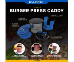 RAZOR 12-Piece Burger Press Caddy Set -Chic Furniture Store 810597079 9