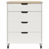 Evolution Vantage White & Weathered Oak 4-Drawer Storage Cart -Chic Furniture Store 810597741