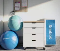 Evolution Vantage White & Weathered Oak 4-Drawer Storage Cart -Chic Furniture Store 810597741 3