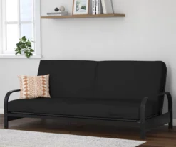 DHP Elbern Black Metal Futon With Black Microfiber Cover -Chic Furniture Store 810598097 3