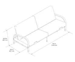 DHP Elbern Black Metal Futon With Black Microfiber Cover -Chic Furniture Store 810598097 6