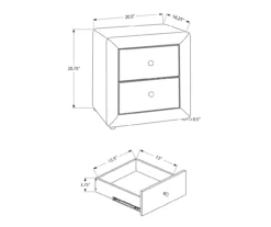 Monarch Faux Leather Nightstand -Chic Furniture Store 810598393 A7