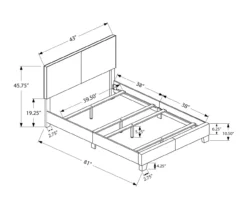 Monarch Faux Leather Twin Bed -Chic Furniture Store 810598495 A7