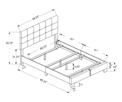 Monarch Linen Tufted Low Profile Bed -Chic Furniture Store 810598499 A7