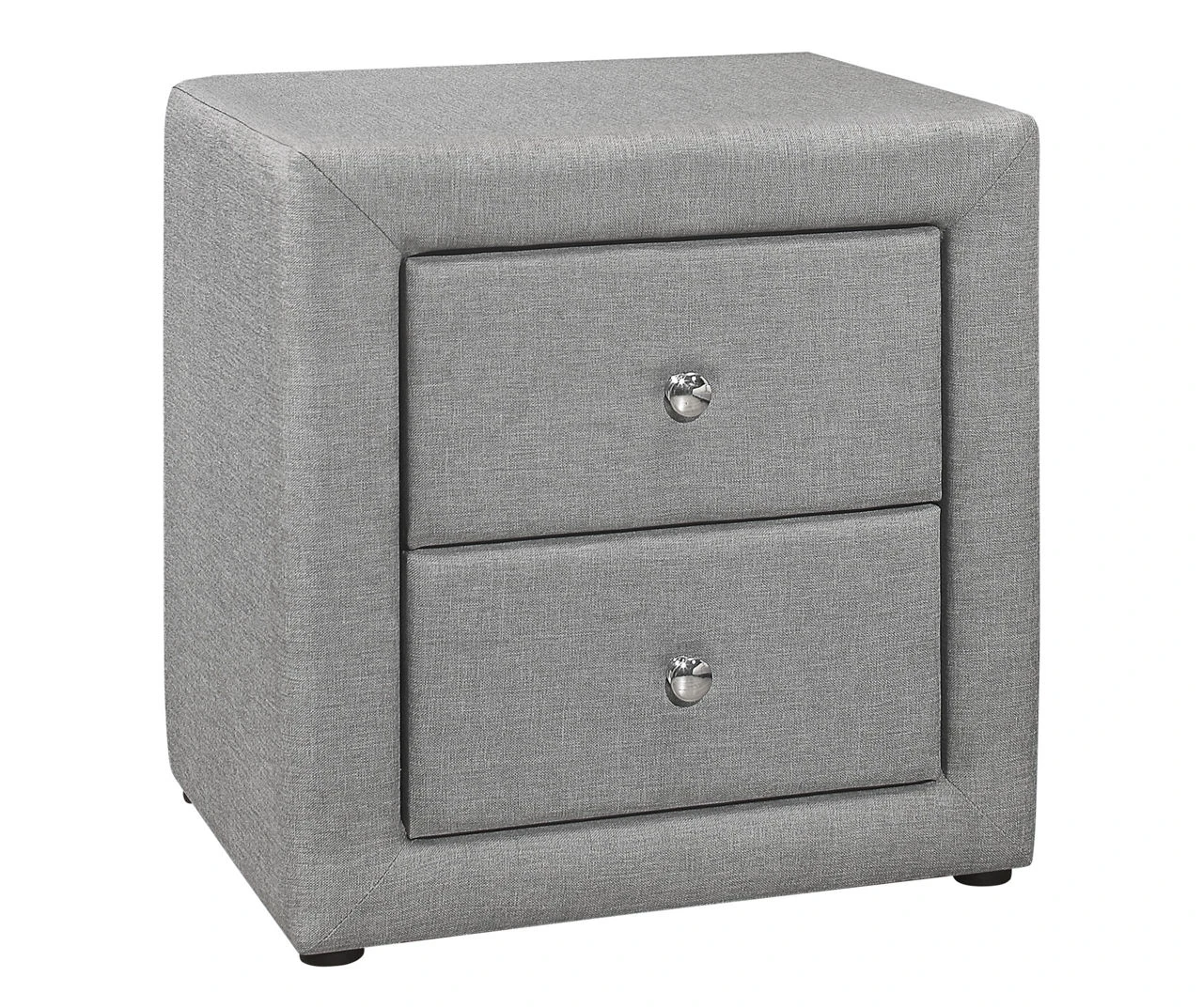 Monarch Linen Upholstered Nightstand 4 Monarch Linen Upholstered Nightstand - Image 2