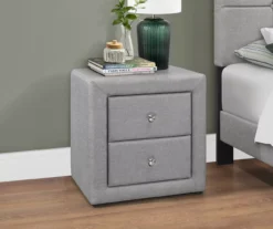 Monarch Linen Upholstered Nightstand 15 Monarch Linen Upholstered Nightstand -Chic Furniture Store 810598500 B0
