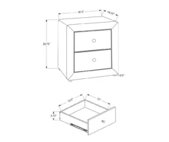 Monarch Linen Upholstered Nightstand 14 Monarch Linen Upholstered Nightstand -Chic Furniture Store 810598501 A7