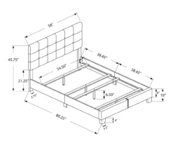 Monarch Linen Tufted Low Profile Bed -Chic Furniture Store 810598502 A7