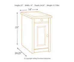 Bolanburg Chairside End Table With USB Ports, Outlets & Tray -Chic Furniture Store 810598698 6
