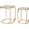 Gold Glass Top 2-Piece Nesting Side Table Set -Chic Furniture Store 810598721 A0 1