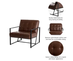 Glitzhome Modern Industrial Faux Leather Accent Chairs, 2-Pack -Chic Furniture Store 810598913 A0 7